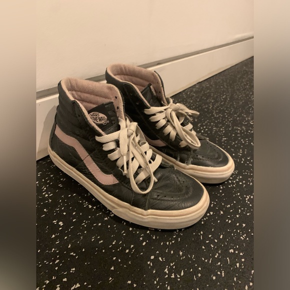 Vans off the wall high top shoes women’s/girls size 5 pink black skate shoe - Picture 2 of 4